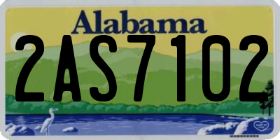 AL license plate 2AS7102