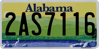 AL license plate 2AS7116