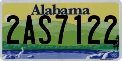 AL license plate 2AS7122