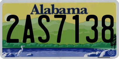 AL license plate 2AS7138