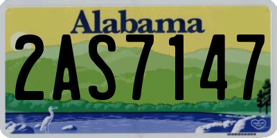 AL license plate 2AS7147