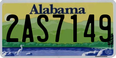 AL license plate 2AS7149