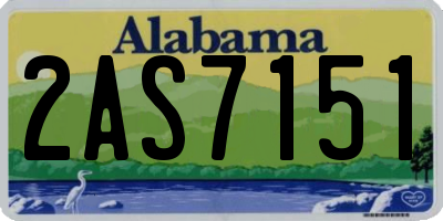 AL license plate 2AS7151