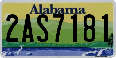 AL license plate 2AS7181