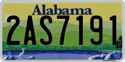 AL license plate 2AS7191