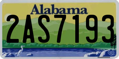 AL license plate 2AS7193