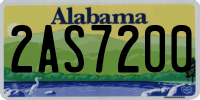 AL license plate 2AS7200
