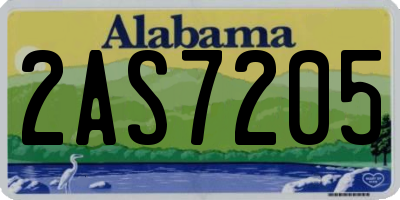 AL license plate 2AS7205