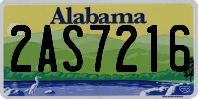 AL license plate 2AS7216