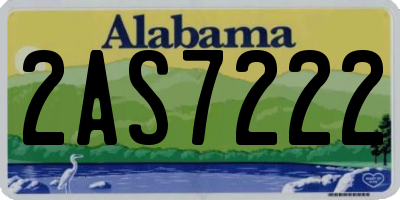 AL license plate 2AS7222