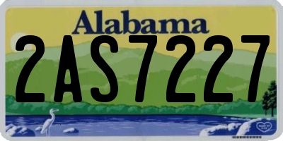 AL license plate 2AS7227