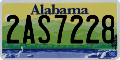 AL license plate 2AS7228