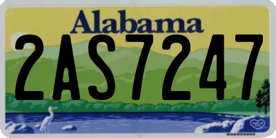 AL license plate 2AS7247