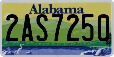 AL license plate 2AS7250