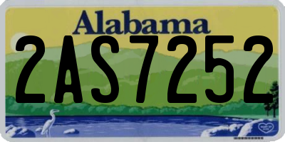 AL license plate 2AS7252