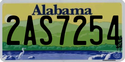 AL license plate 2AS7254