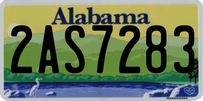 AL license plate 2AS7283