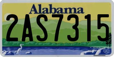 AL license plate 2AS7315