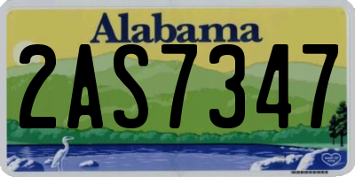 AL license plate 2AS7347