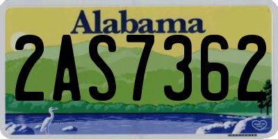 AL license plate 2AS7362