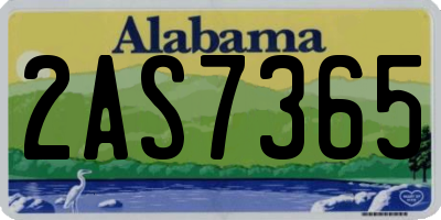 AL license plate 2AS7365