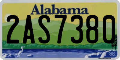 AL license plate 2AS7380