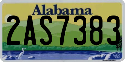 AL license plate 2AS7383