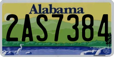 AL license plate 2AS7384