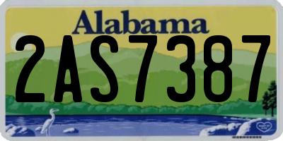 AL license plate 2AS7387