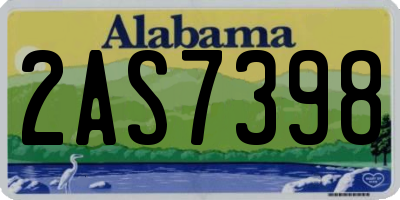 AL license plate 2AS7398