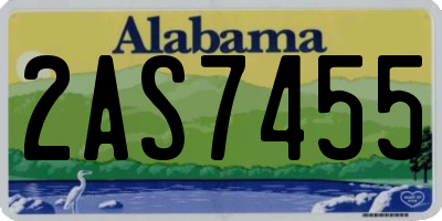 AL license plate 2AS7455