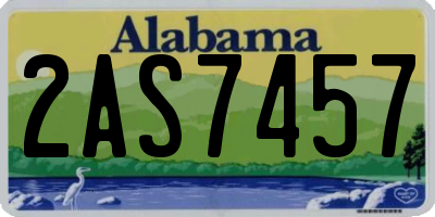 AL license plate 2AS7457