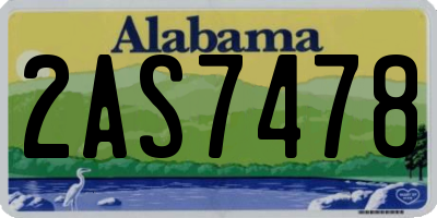 AL license plate 2AS7478