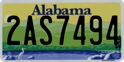 AL license plate 2AS7494