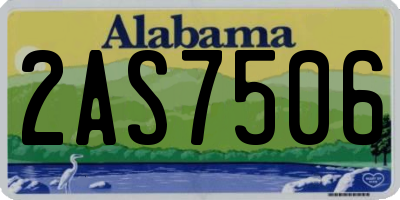 AL license plate 2AS7506