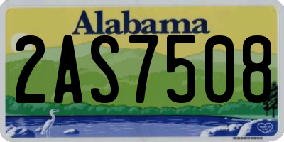 AL license plate 2AS7508