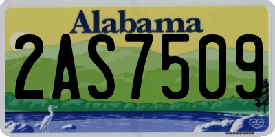 AL license plate 2AS7509