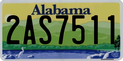 AL license plate 2AS7511