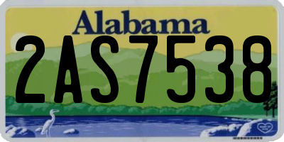 AL license plate 2AS7538
