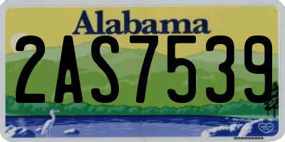 AL license plate 2AS7539