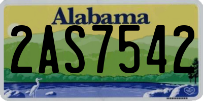 AL license plate 2AS7542