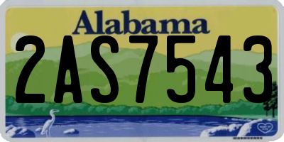 AL license plate 2AS7543