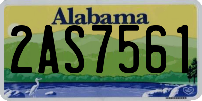AL license plate 2AS7561