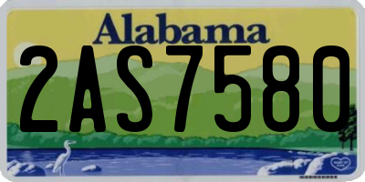 AL license plate 2AS7580