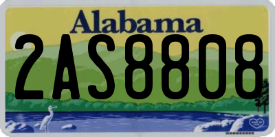 AL license plate 2AS8808