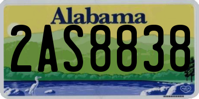 AL license plate 2AS8838