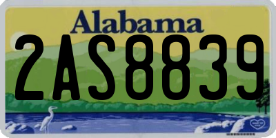 AL license plate 2AS8839