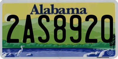 AL license plate 2AS8920