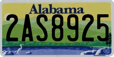 AL license plate 2AS8925