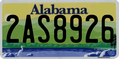 AL license plate 2AS8926